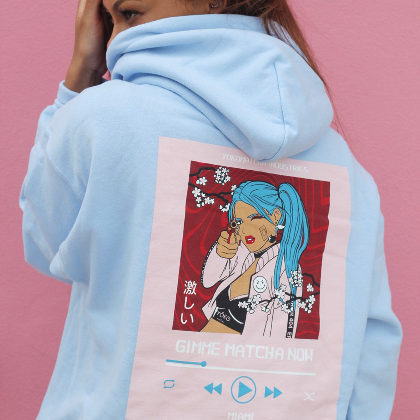 Gimme Matcha Now Anime - Blue Hoodie