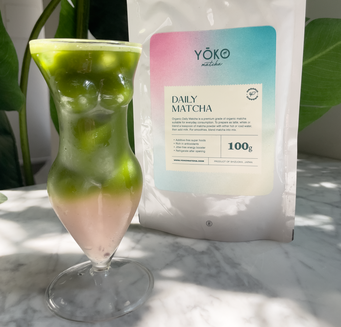 A Glass of Matcha with Organic Daily Grade Matcha by Yoko Matcha