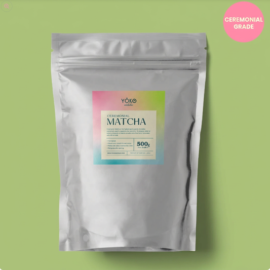 Ceremonial grade Japanese matcha powder 500g wholesale bag from Yōko Matcha sourced from Shizuoka Japan.